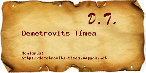 Demetrovits Tímea névjegykártya