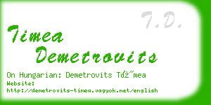 timea demetrovits business card